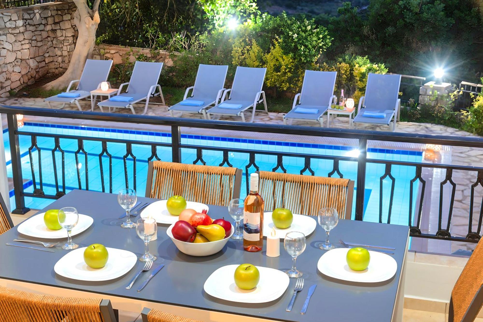 Mare Blue Villas Heated Pool Kournás Exterior foto