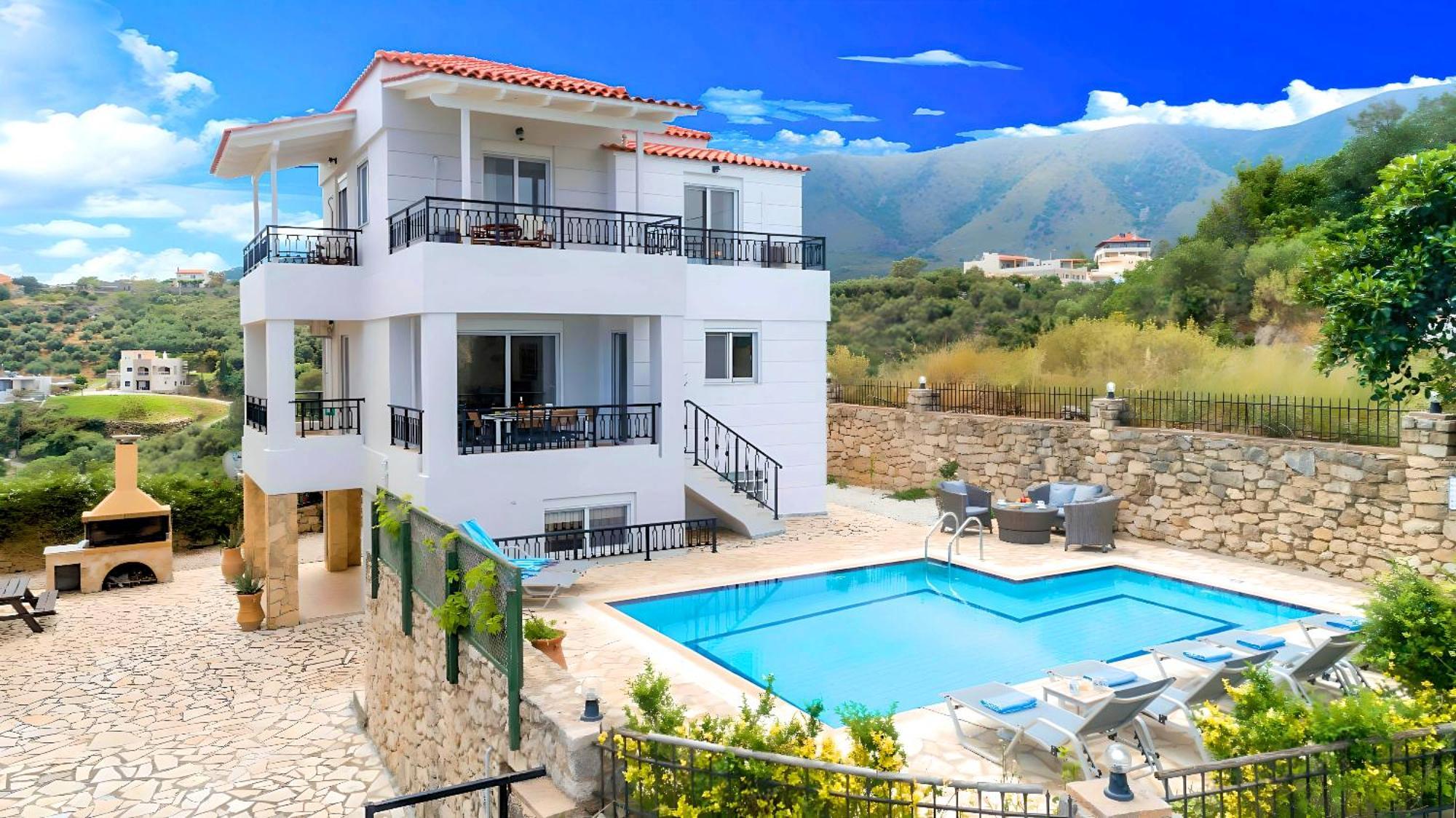 Mare Blue Villas Heated Pool Kournás Exterior foto