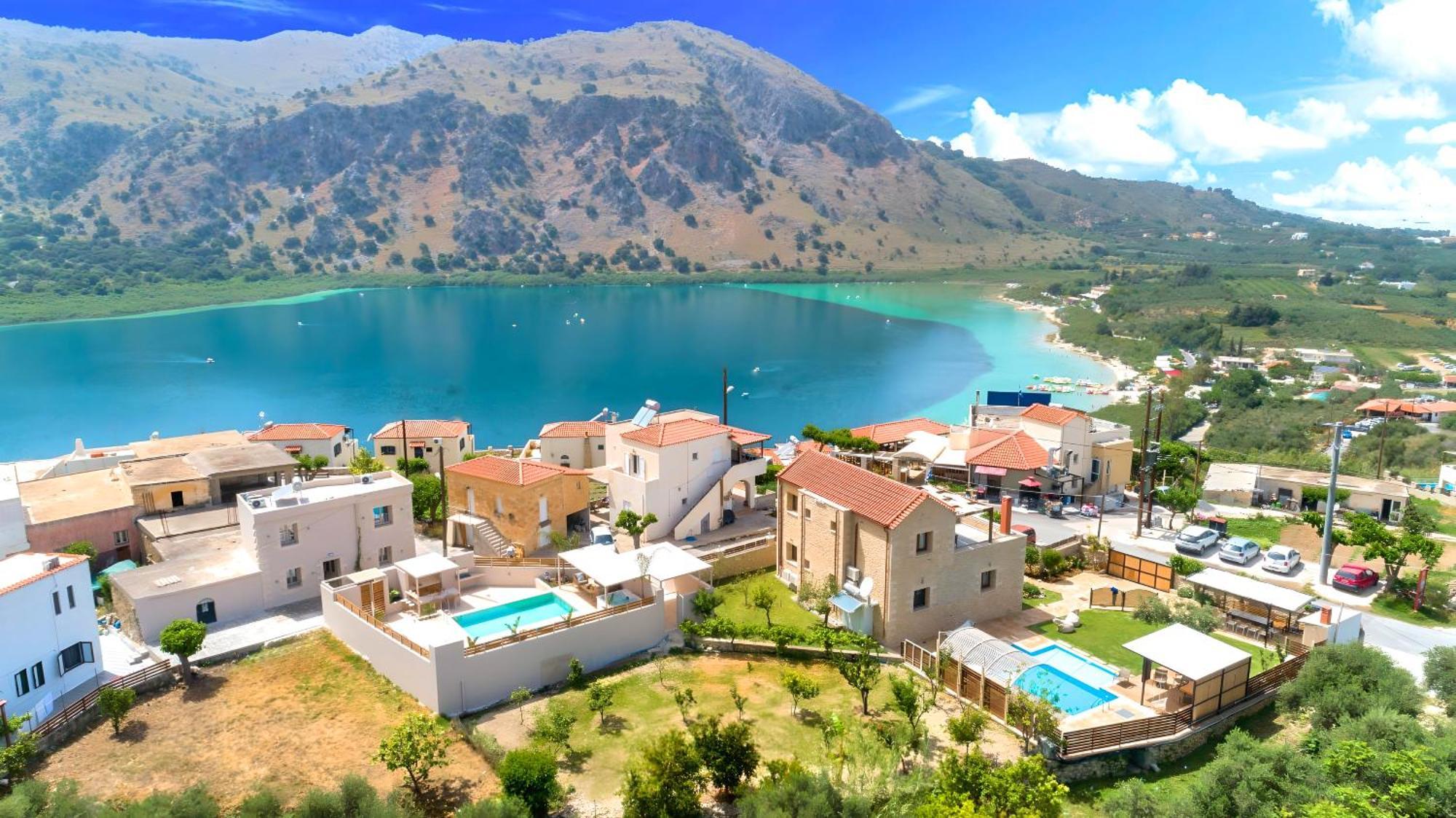 Mare Blue Villas Heated Pool Kournás Exterior foto